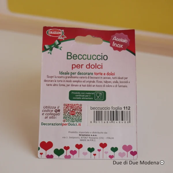 Beccuccio a foglia numero 112 Graziano retro