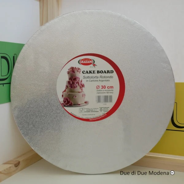 Cake Board cartone argentato 30 cm Graziano