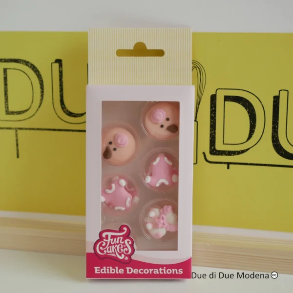 Decorazioni neonato assortite Rosa FunCakes
