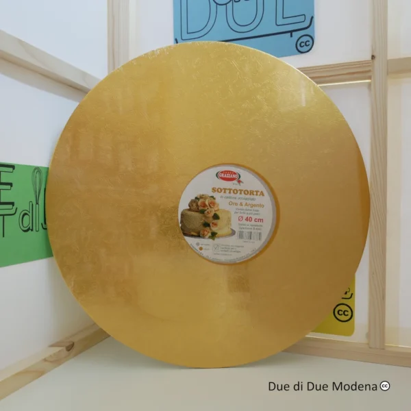 Sottotorta rotondo cartone oro-argento Graziano