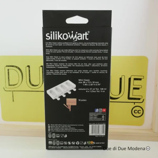 Stampi in silicone per gelati Silikomart retro della confezione