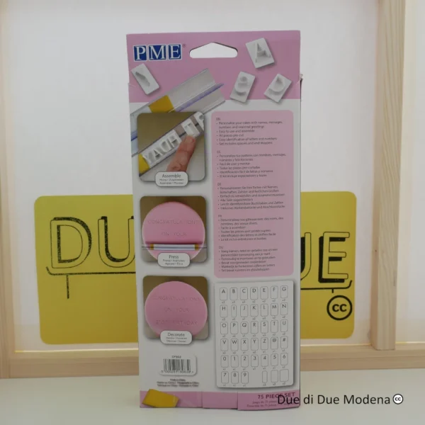 Kit letterine per biscotti PME retro della confezione