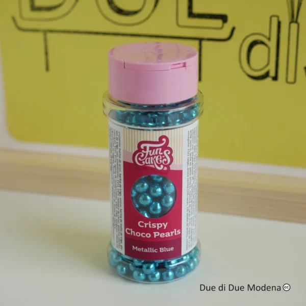 Perle di cioccolato blu metallizzato FunCakes