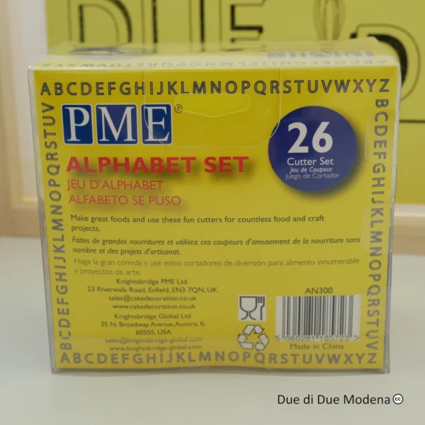 Set alfabeto PME retro della confezione