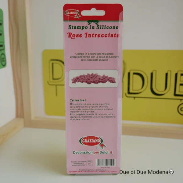 Stampo in silicone rose intrecciate Graziano retro della confezione