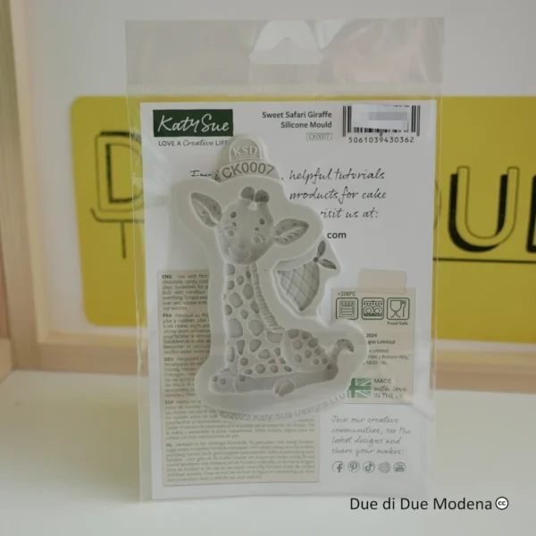 Stampo in silicone Giraffa Katy Sue retro della confezione
